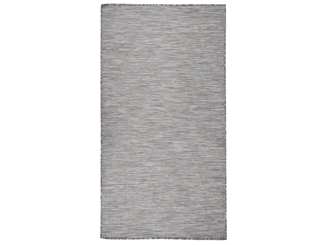 Vidaxl Tapete De Tecido Plano Para Exterior 80x150 Cm Castanho E Azul