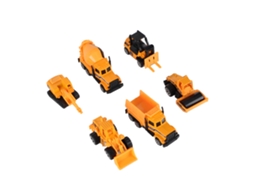 Ats set de 6 Carros de Engenharia em Escala 1:64, Brinquedos de Liga e Plástico, Presente para Crianças