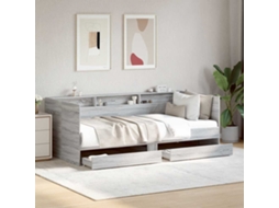 Vidaxl Sofá-cama Com Gavetas Sem Colchão 90x200 Cm Cinzento Sonoma