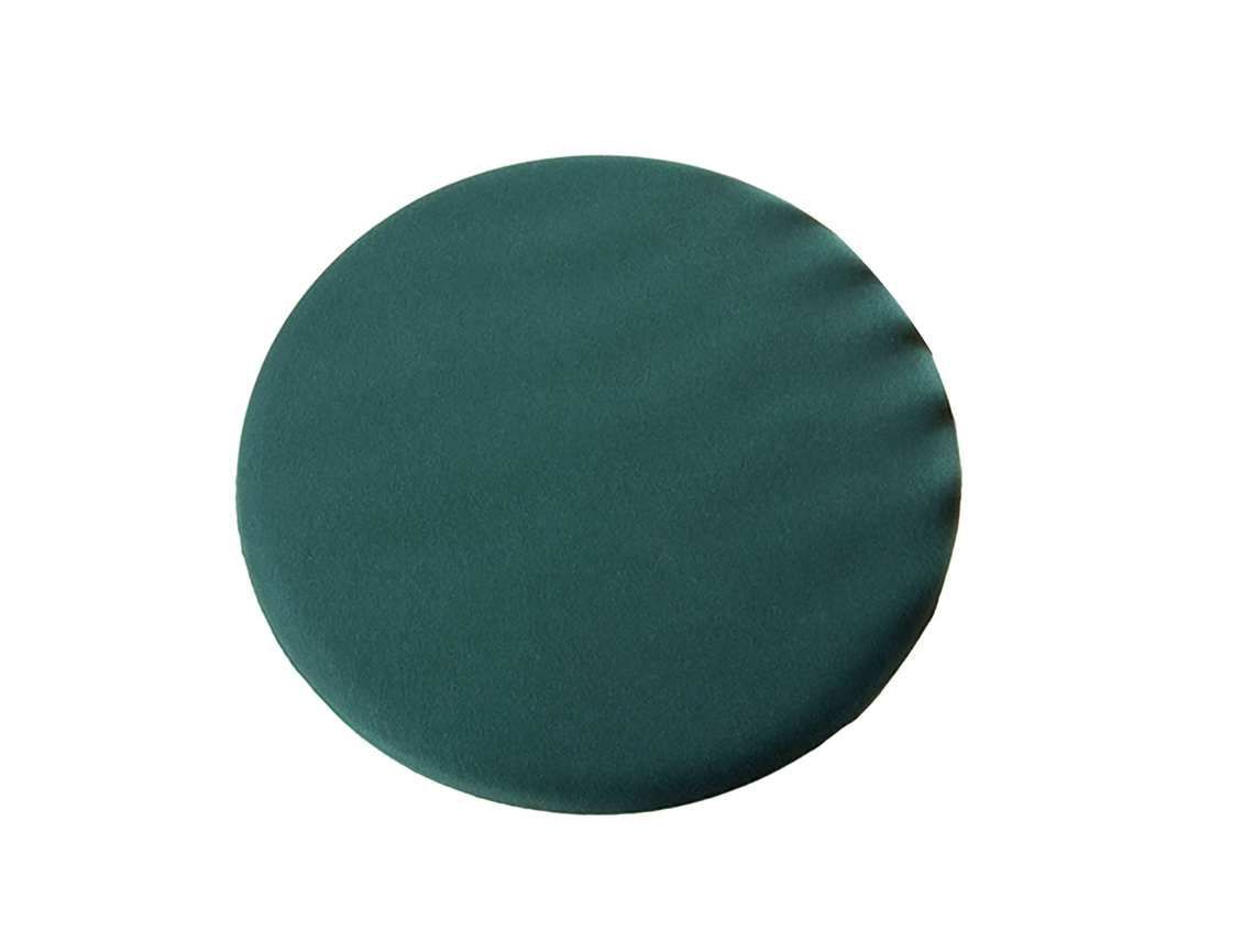 Cojin Redondo Espuma Memória Lavável Verde 45x45cm