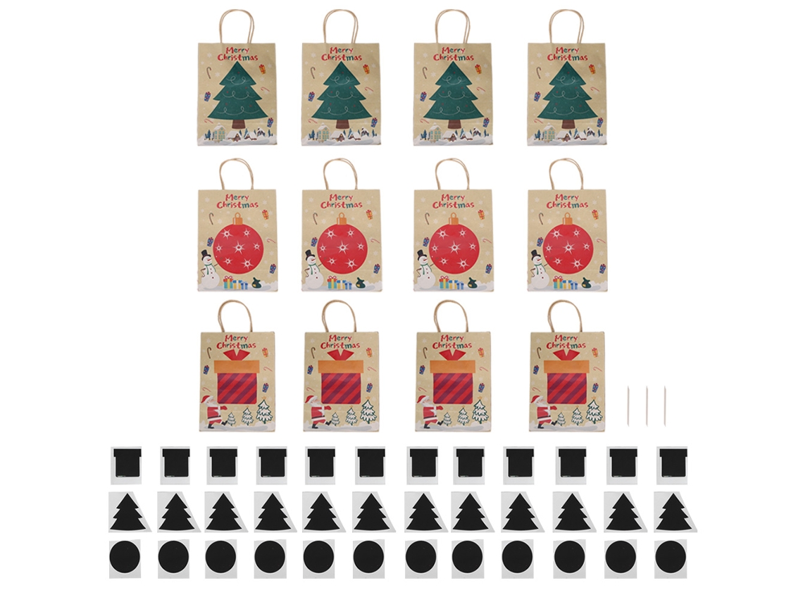12 sacolas de papel kraft natal diy com papel para arranhar e arranhador presentes S/MARCA