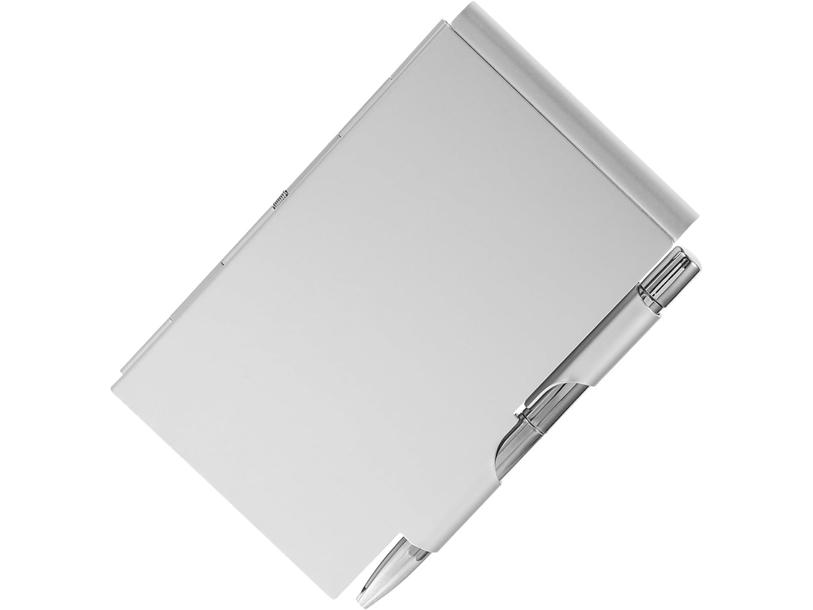 Carnet De Poche Créatif En Metal Argenté Com Pages Blanches Détachables Et Stylo Intégré, Bloc-notes Pour
