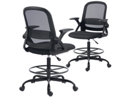 Cadeira de Escritório ergonômica, com altura ajustável, base cromada, giro de 360° e estofamento em tela bege ZENCORE SERVICES