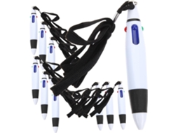 Kit Com 10 Canetas Esferográficas Retráteis Multicoloridas Happyyami