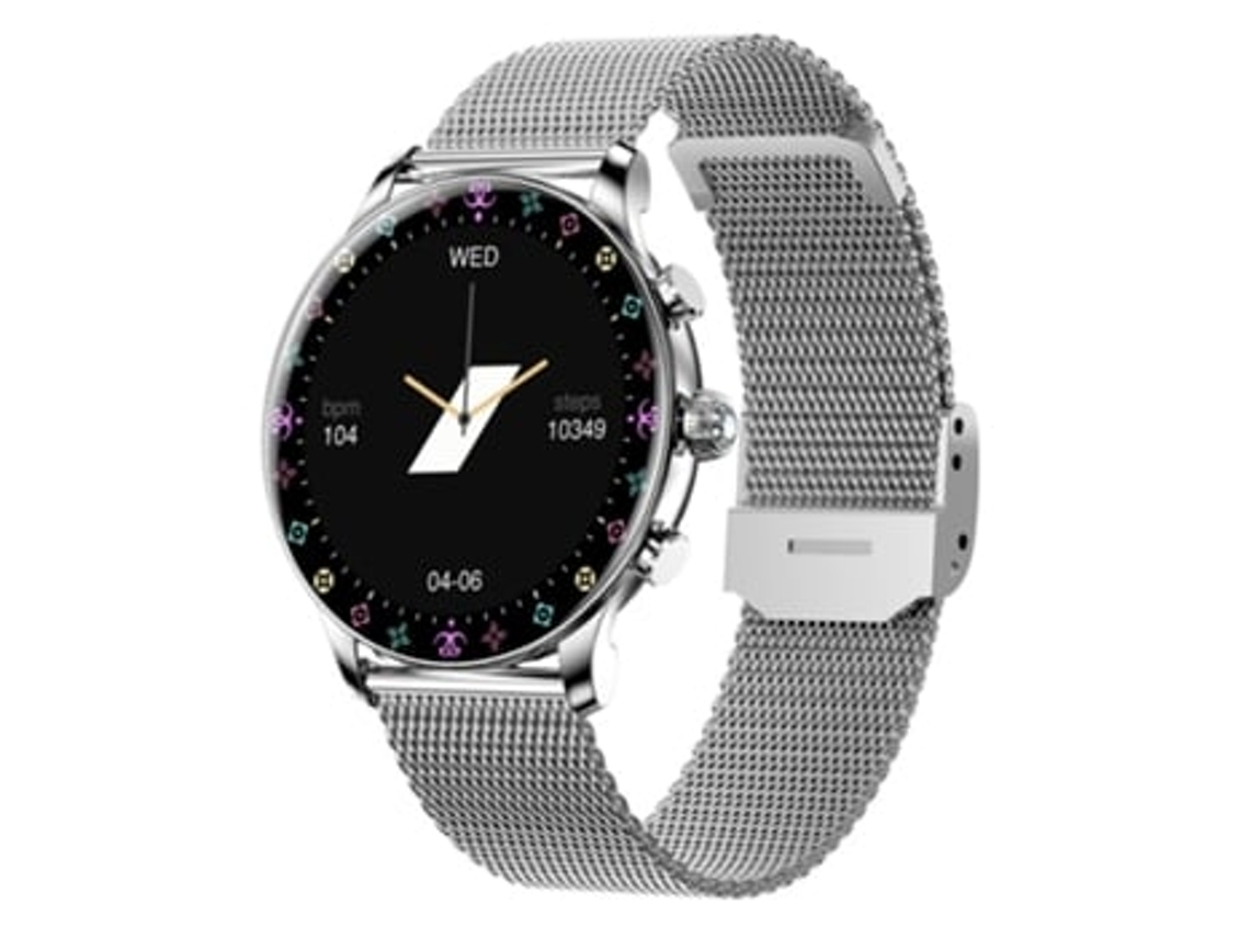 Smartwatches AUJEZON Y55 Tela Hd de 1 39 Polegadas Ip67 À Prova D'Água para Iphone e Android Prata