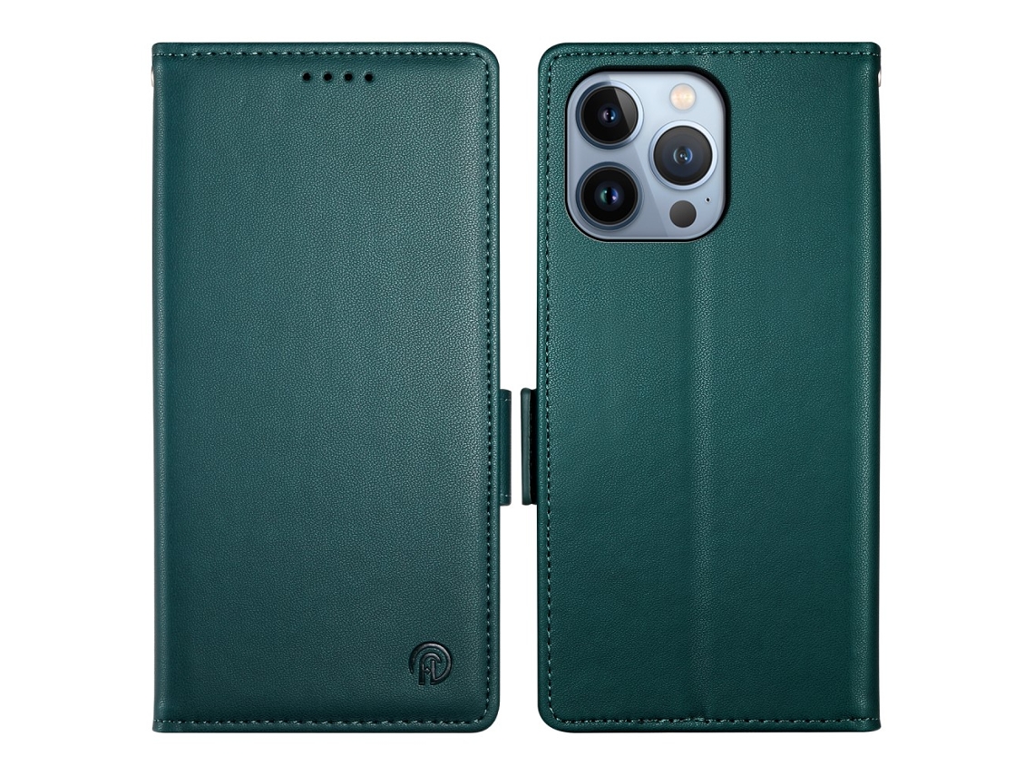 Capa Para Iphone 13 Pro Max Pele Sintética Verde