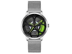 Relógio Masculino Sanda 1070 Com Mostrador Oval Vazado 3d, Movimento De Quartzo E Pulseira De Malha.