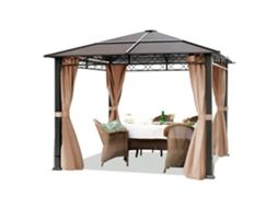 Pavilhão De Jardim 3x3 M Com 4 Partes Laterais, Policarbonato De 6 Mm Toolport