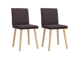 Vidaxl Cadeiras De Jantar 2 Pcs Tecido Castanho-escuro
