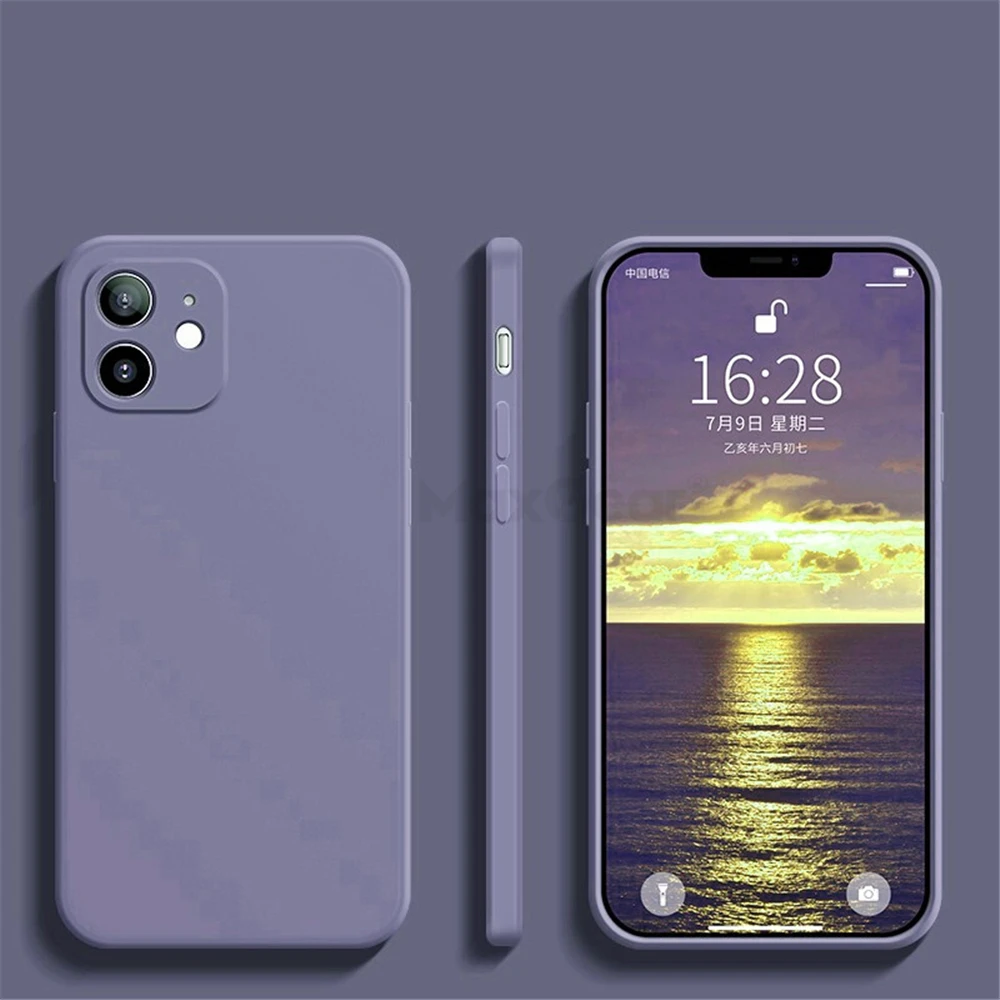 Capa Quadrada De Silicone Líquido (cinza) Para Iphone 11 Pro De 5,8 Polegadas, Capa Macia À Prova De Choque.