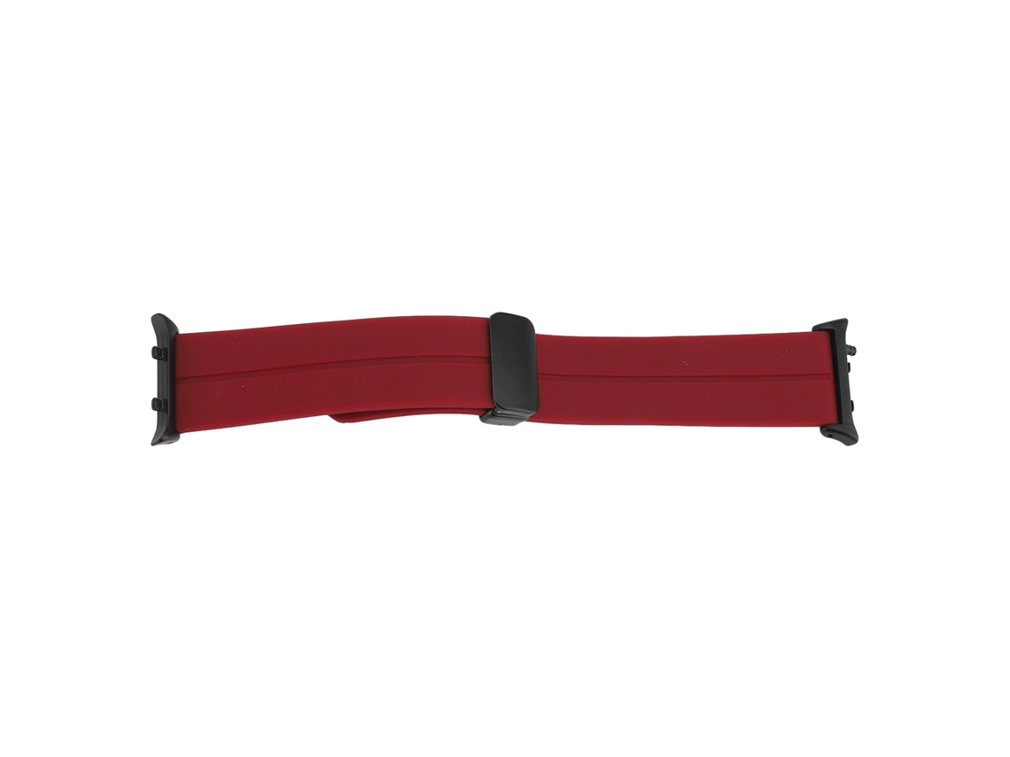 Cinto De Relógio Com Fivela Magnética Pliable De Silicone Para Homens E Mulheres Vermelho Vinho
