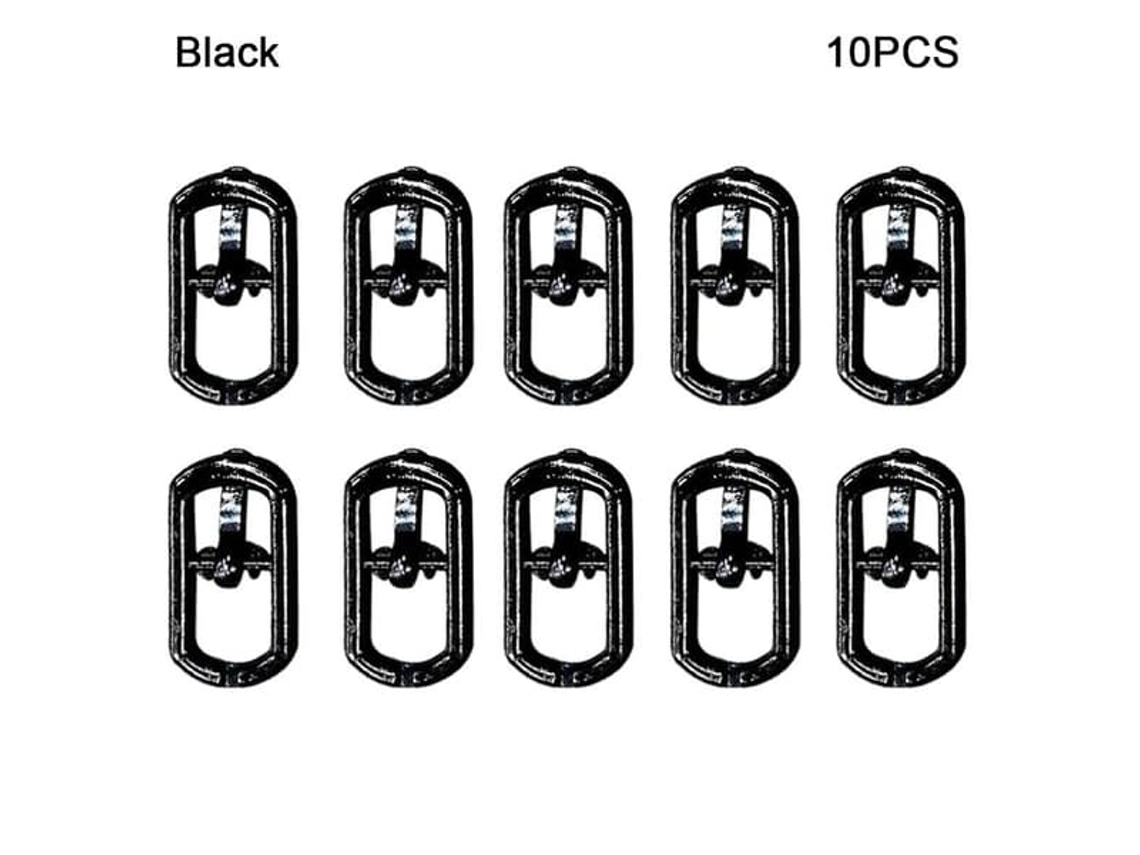 Conjunto De 10 Fivelas De Cinto Tri-glide Para Bolsas De Boneca, Pretas.