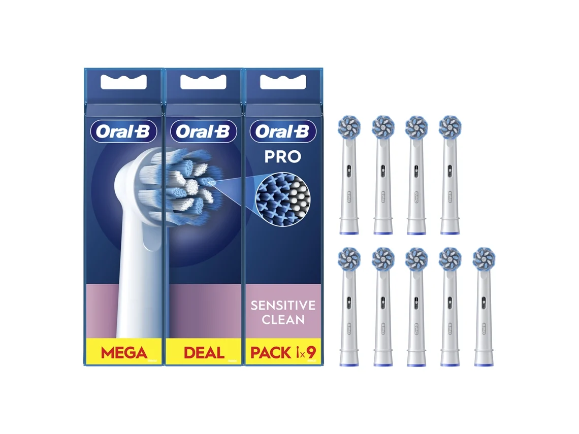 Recarga Escova Dentes ORAL-B Pro Sensitive Clean Branco (9 unidades)