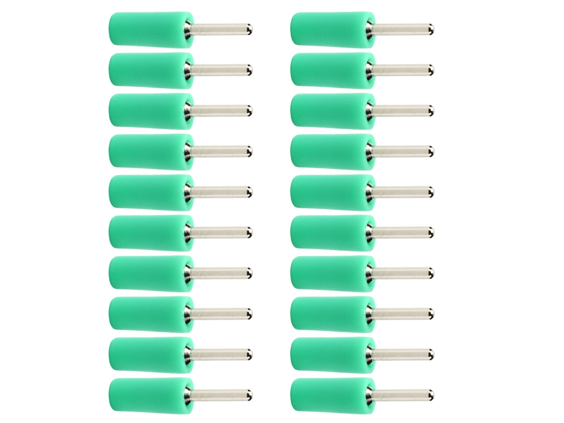 Conjunto De 20 Conectores Banana Macho 2mm, Latão Com Niquel, À Prova De Água, Verde
