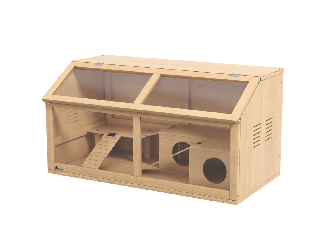 Gaiola Para Hamsters Sírios E Anões, Com Plataforma, Ponte Suspensa E Cabana, 85x45x44 Cm.