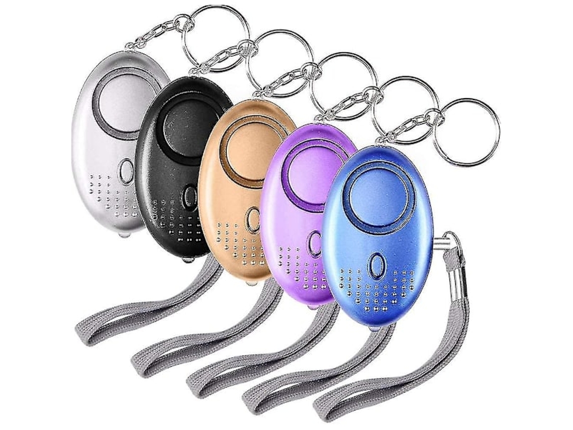 Kit 5 Alarmes Pessoais 140db Luz Led Chaveiro