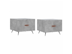 Conjunto de Mesas Centro 2 Pcs Madeira Processada Cinza Cimento MAISON EXCLUSIVE (50x50x40 cm)