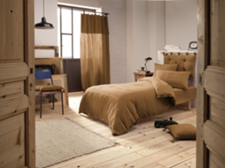 Capa de Edredom 140 X 200 Cm Gaïa Camel Leffet Papillon
