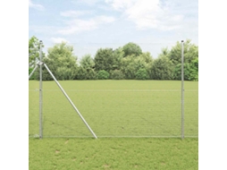 Vidaxl Cerca De Arame Soldado 1000 X 160 Cm Prateado