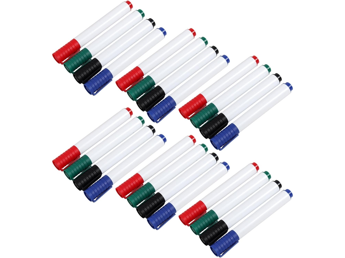 Conjunto de 24 Marcadores Apagáveis para Quadro Branco Amosfun, com Tinta Secagem Rápida e Plástico Resistente