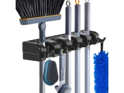 Suporte De Parede Robusto Para Vassouras E Esfregonas,organização Para Casa,jardim,garagem,5 Posições Com 6 Ganchos Btforus