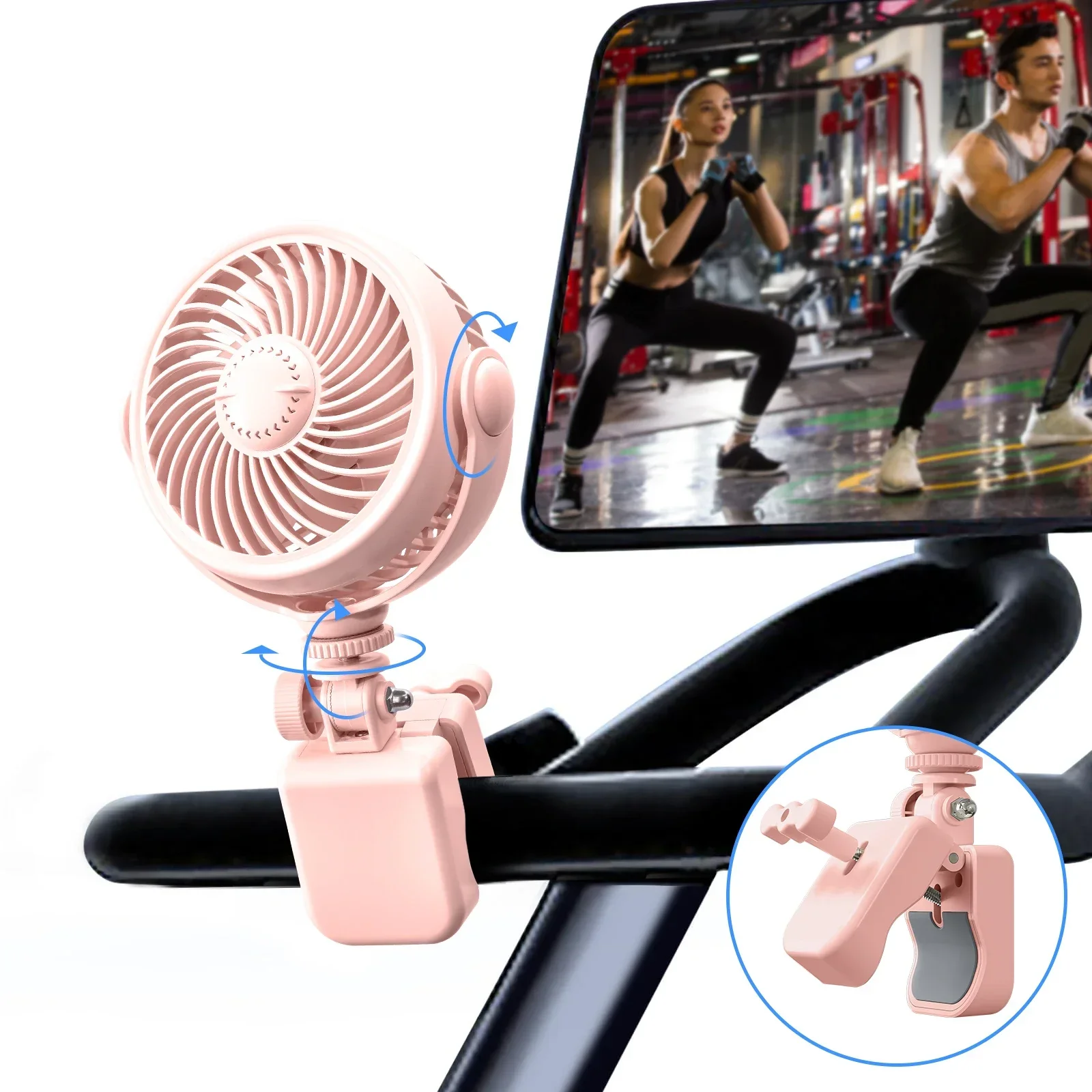 Ventilador MDUG, de clipe para carro, verão, 4 velocidades