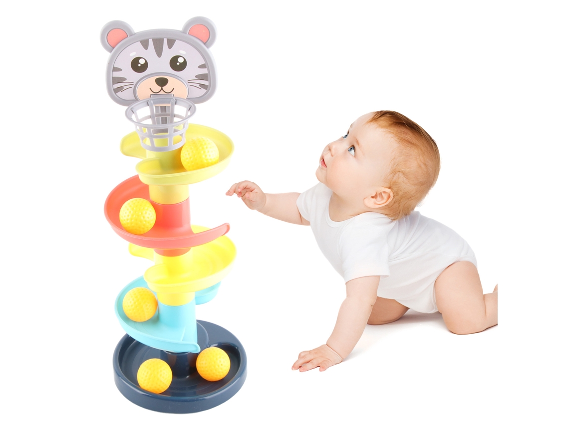 Primerox brinquedo Educativo Torre de Queda de Bola para Crianças com Sons de Rattle