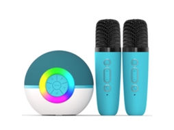 Máquina de Karaoke Infantil Coluna de Som Bluetooth para Karaoke Microfone Integrado Verde MISSCA