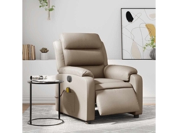 Vidaxl Poltrona Massagens Reclinável Elétrica Couro Artif. Cappuccino
