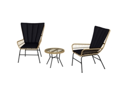 Conjunto Rattan 3 Peças Cadeiras Mesa VELTRIX