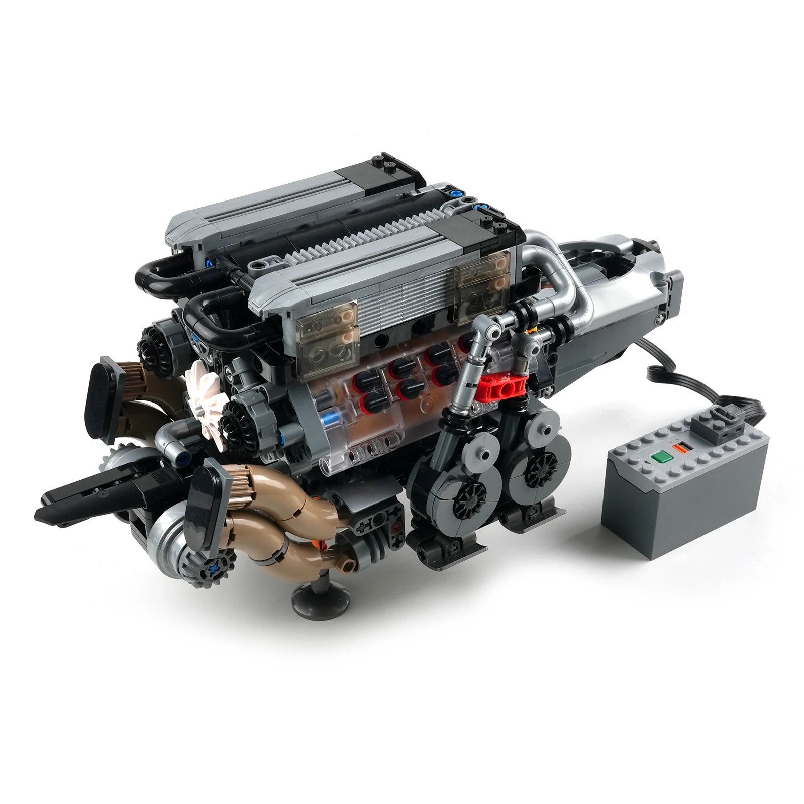 Conjunto De Blocos De Montar Bgt W16 Engine Model Com 952 Peças