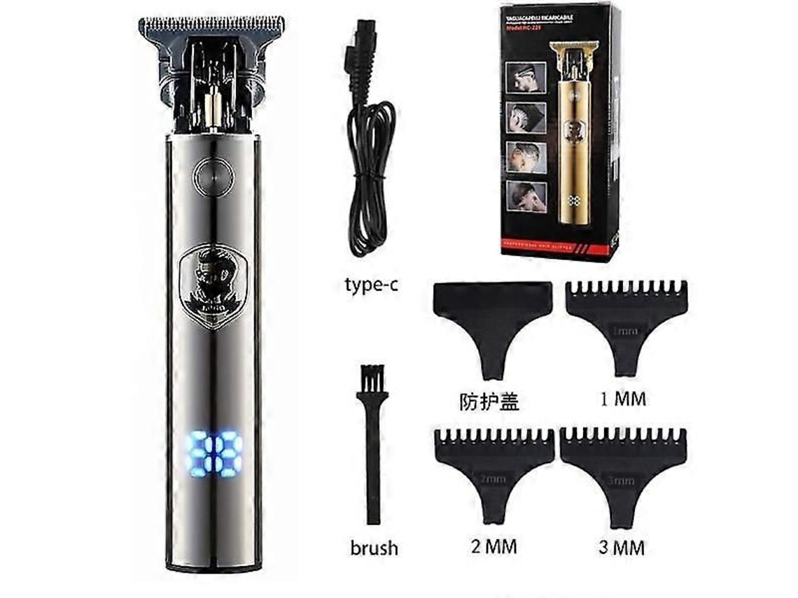 Máquina De Cortar Cabelo Elétrica Com Visor Digital (cor Pistola) - Aparador De Cabelo Sem Fio Para Homens