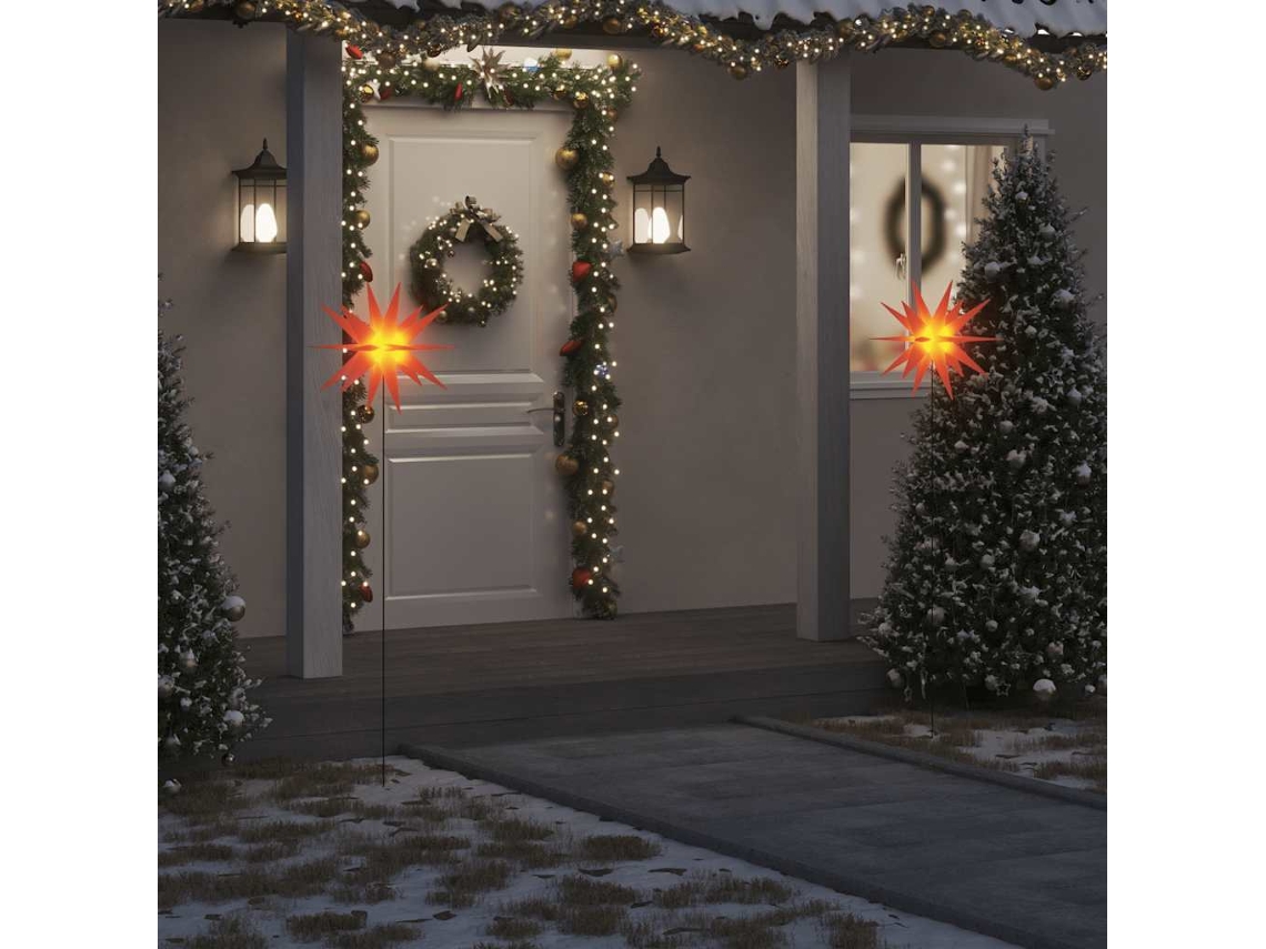 Vidaxl Luz De Natal Com Estaca Led Dobrável 57 Cm Vermelho