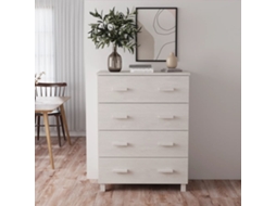 Vidaxl Aparador Hamar 79x40x103,5 Cm Pinho Maciço Branco