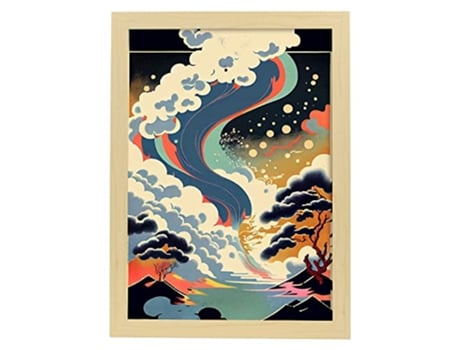 Espuma De Pôster NACNIC No Estilo De Arte Japonês Ukiyo Paisagens Abstratas E Surreais Nas Ilustrações Design De Interiores E Decoração A4 Wood Marcos