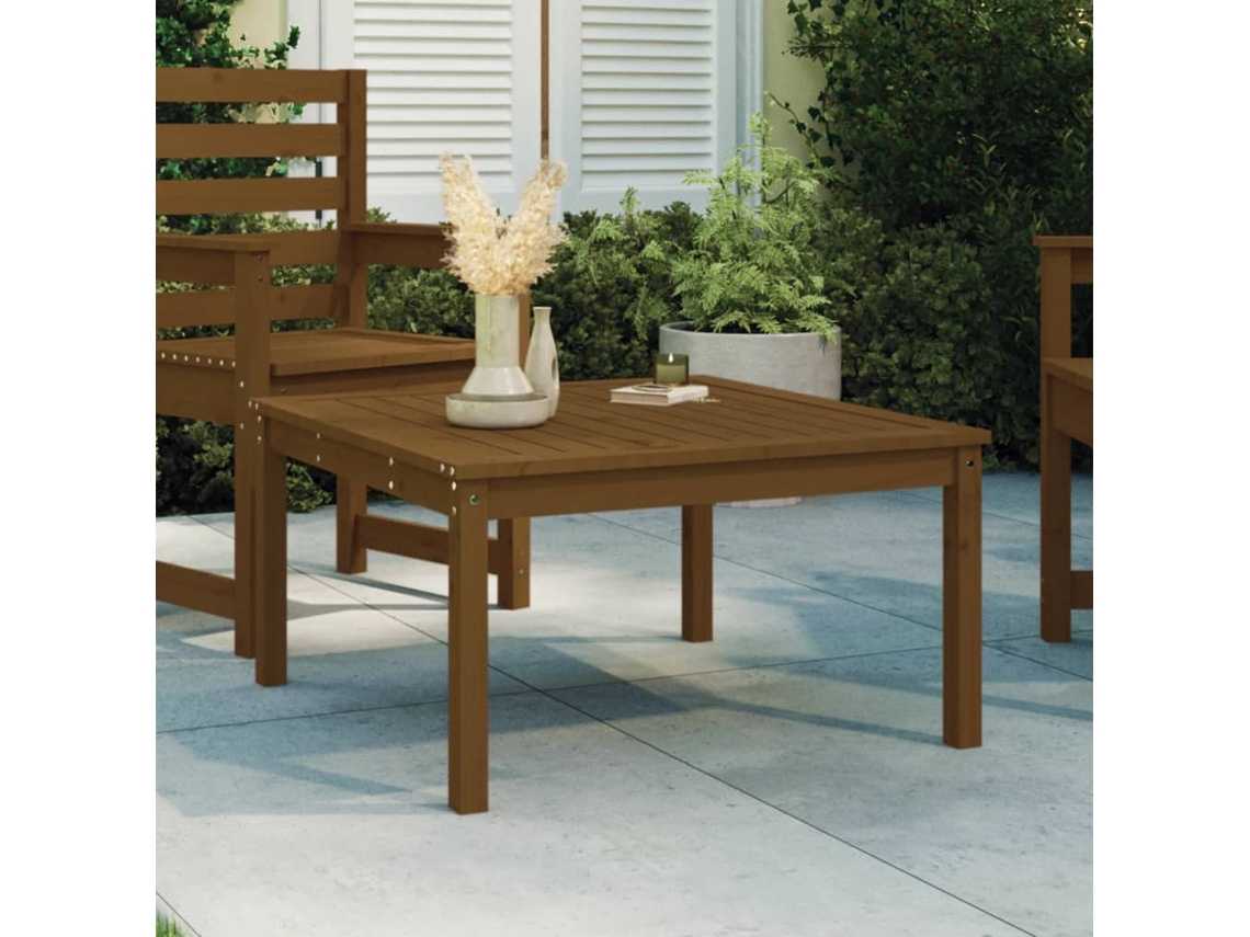 Vidaxl Mesa De Jardim 82,5x82,5x45 Cm Pinho Maciço Castanho-mel