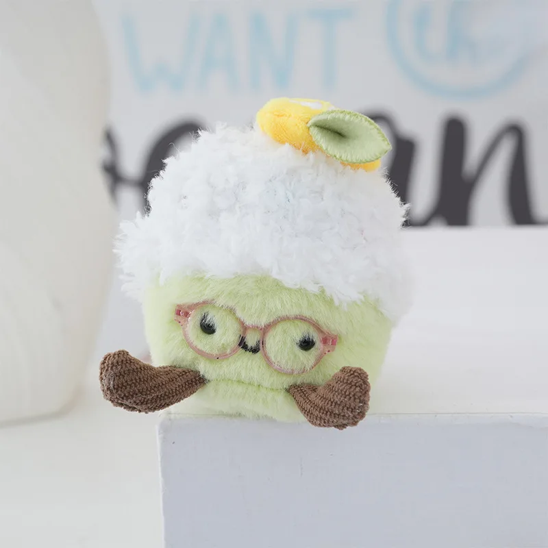 Chaveiro de Pelúcia em Formato de Cupcake, Macio e Fofinho, 10 Cm, para Usar como Acessório de Bolsa. MDUG (verde)