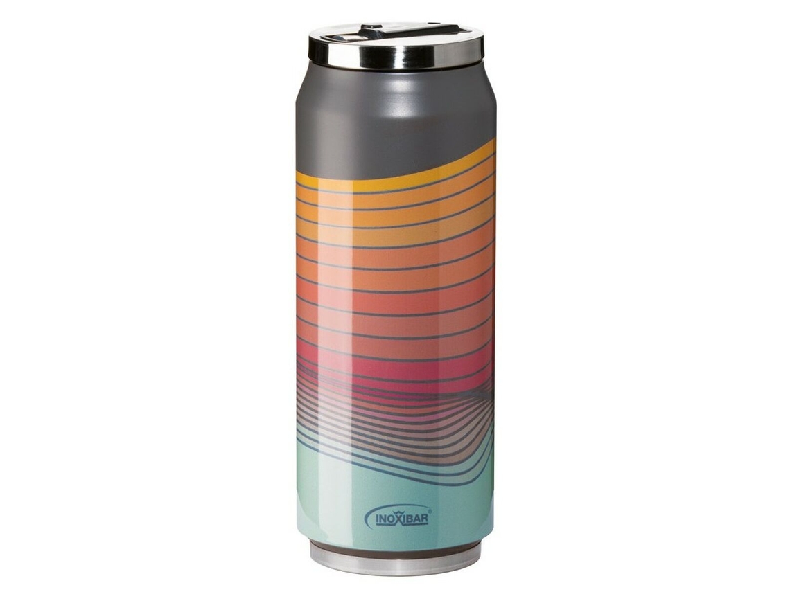 Garrafa térmica de viagem Inoxibar 61261 Red Waves (vermelha - aço inoxidável - 280 ml)