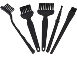 Conjunto De 5 Escovas De Plástico Antiestáticas Pretas Para Limpeza Detalhada.