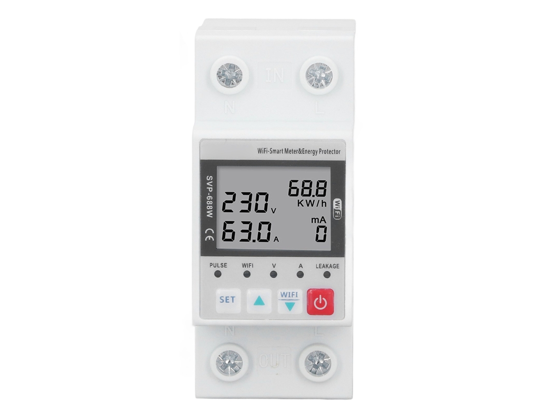 Protector De Voltaje Com Wifi 230v 50hz 60hz 63a Control Remoto Sobrecarga Y Baja Tensión