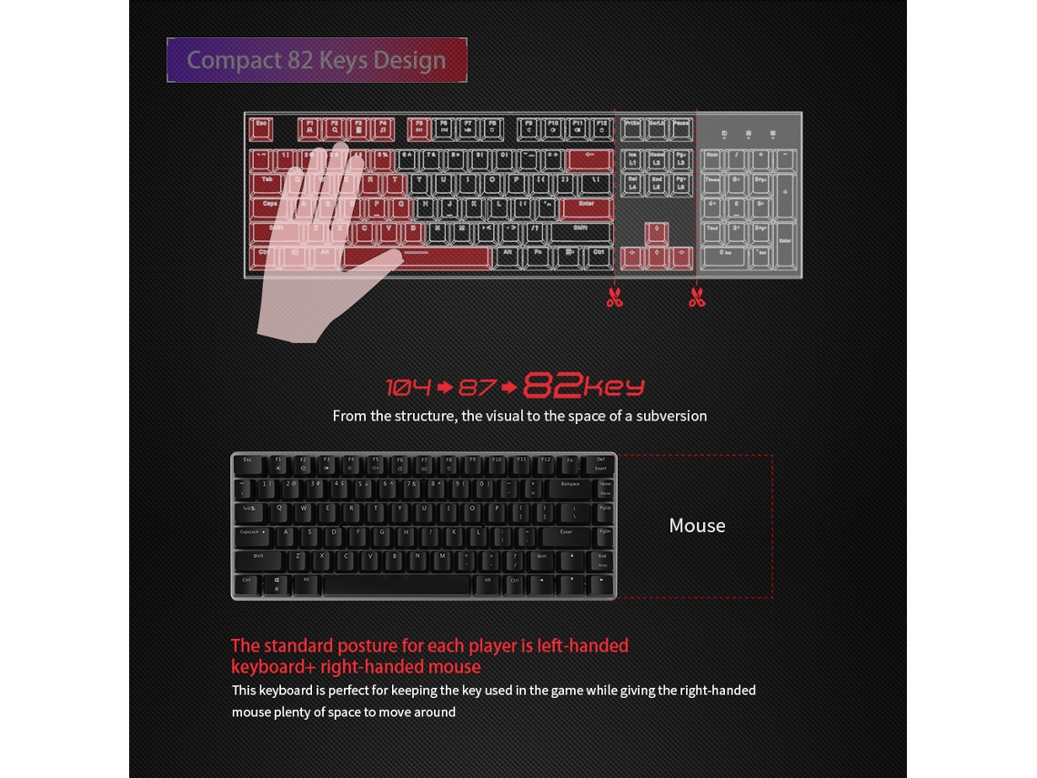 Teclado Mecânico LAXISCREED 82 Teclas