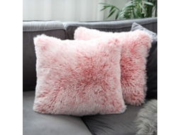 Capa De Almofada De Pele Artificial Supermacia Para Sofá/cama, 2 Peças, Série De Luxo Para Decoração De Casa, Preto E Rosa