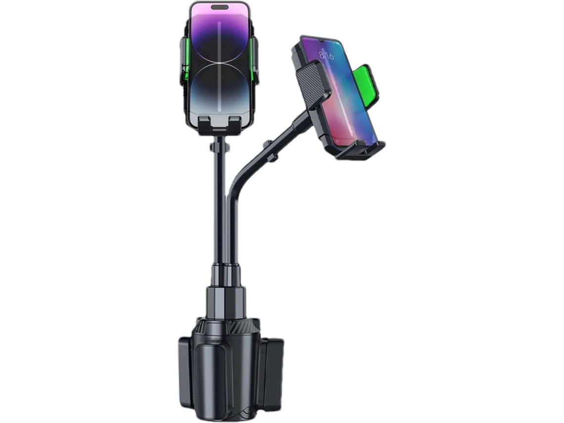 Suporte Duplo Para Celular Veicular Com Haste Flexível Giratória.