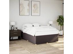 Vidaxl Estrutura De Cama Sem Colchão 140x190 Cm Tecido Castanho-escuro