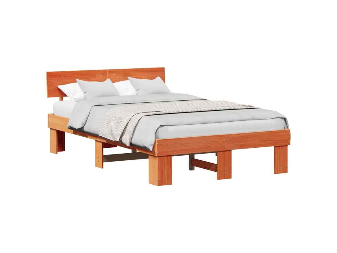Estrutura da Cama com Cabeceira Marrom Cera 120x190 cm MAISON EXCLUSIVE