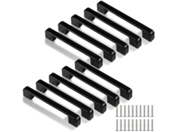 Conjunto De 10 Puxadores De Cozinha Pretos 128mm Para Portas,gavetas E Armários Btforus