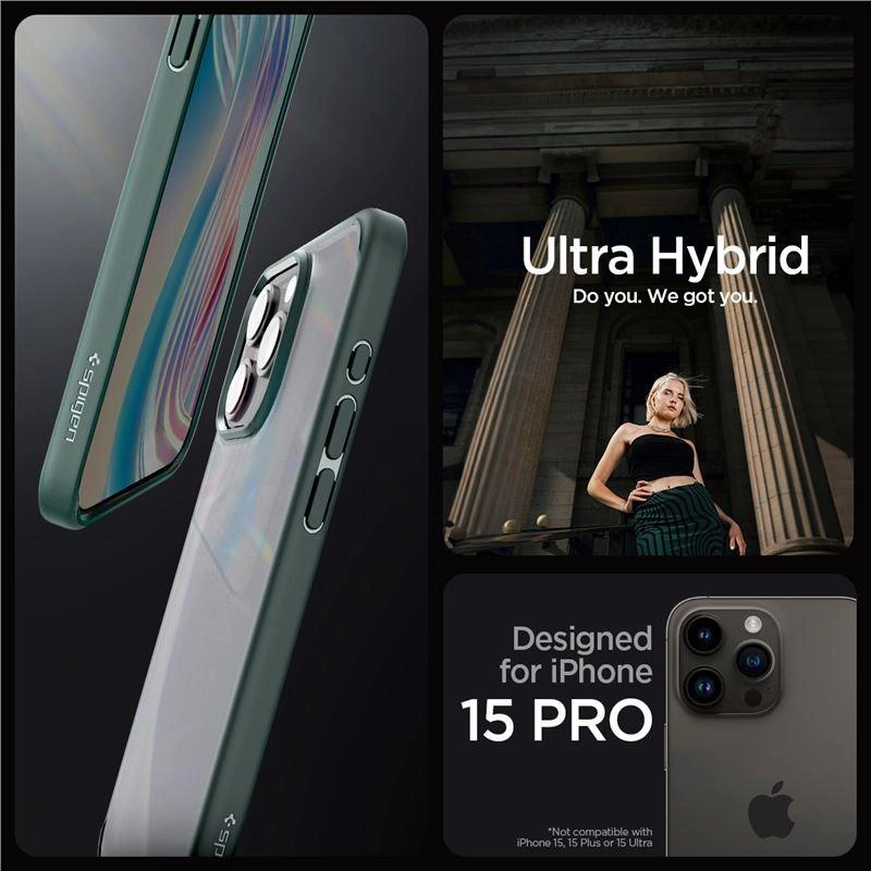 Capa Spigen Ultra Híbrida Para Iphone 15 Pro Com Proteção E Funcionalidade Total
