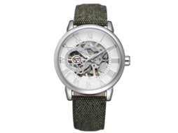 Relógio mecânico masculino com pulseira de tecido à prova d'água Forsining (branco)