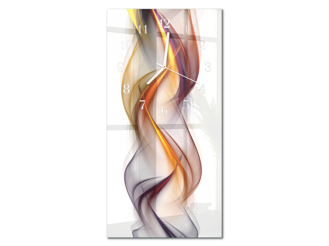 Relógio De Parede De Vidro Multicolor Espelharte (30x60 Cm)