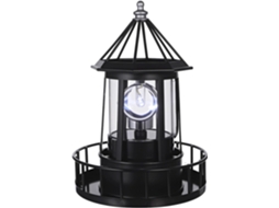 Farol Solar Giratório De 360 Graus Em Abs E Ferro, Luminária Solar Externa Para Jardim Ou Pátio.